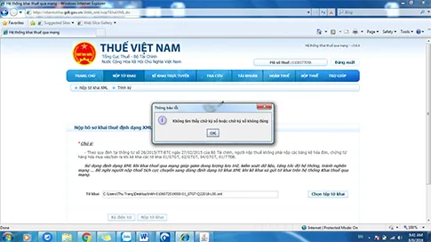 Lỗi “Không tìm thấy chữ ký số hoặc chữ ký số không đúng” — hình minh họa 1