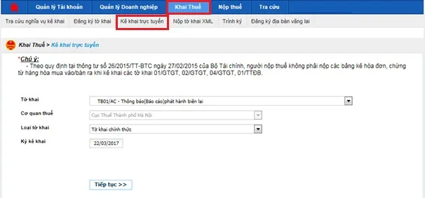 sử dụng hệ thống thuế điện tử etax