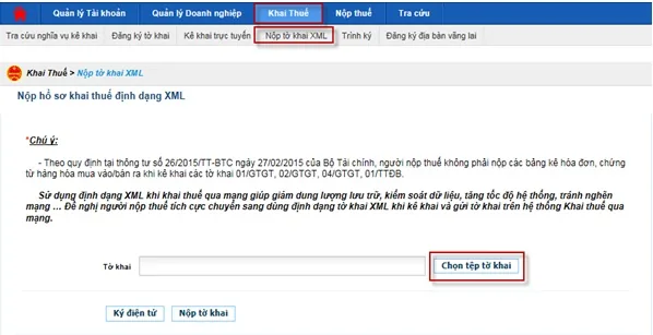 sử dụng hệ thống thuế điện tử etax